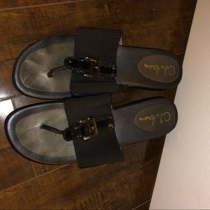 Cole Haan Flip Flops Black Nike Air size 9.5